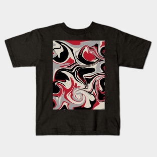 Spill - Red, Grey, Black and Bone White Kids T-Shirt